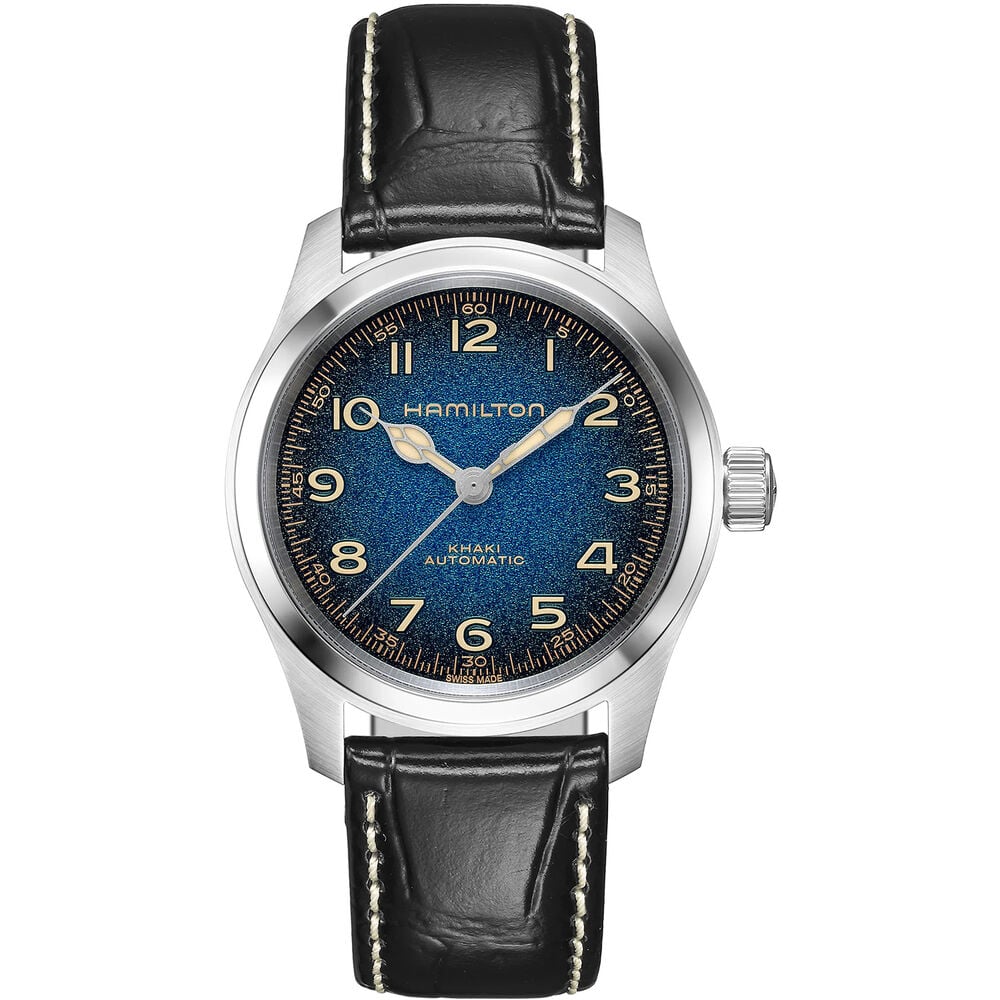 Hamilton Khaki Field Murph 38mm Blue Dial Black Leather Strap Watch