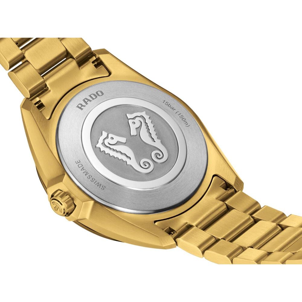 Rado Hyperchrome 41.5mm Green Sunray Dial Gold Tone Steel Bracelet Watch
