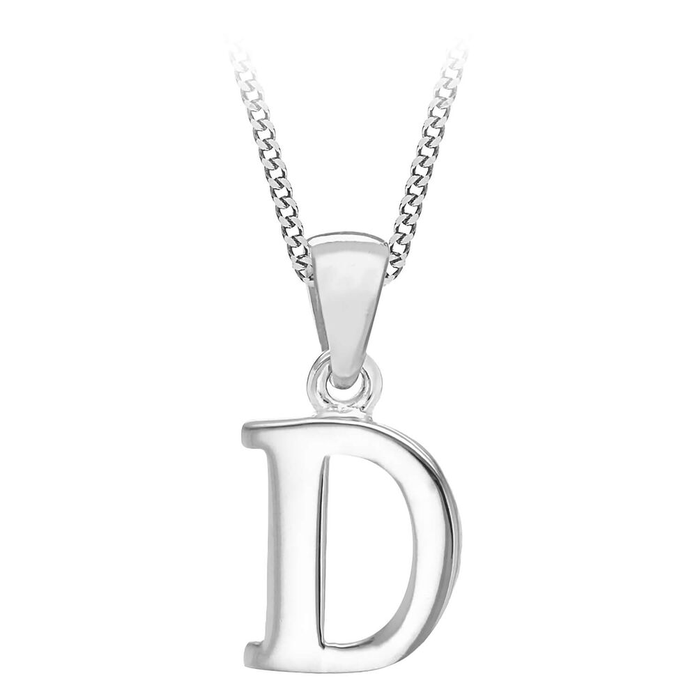 Sterling Silver Block Initial D Pendant (Special Order) image number 0