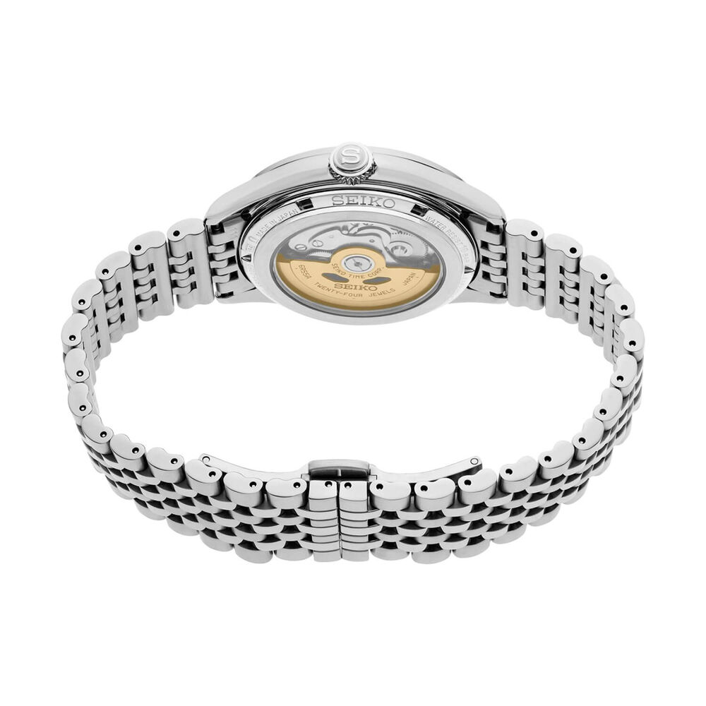 Seiko Presage Classic Series 40.2mm Delicate Cream Silk Dial Steel Bracelet Watch image number 5