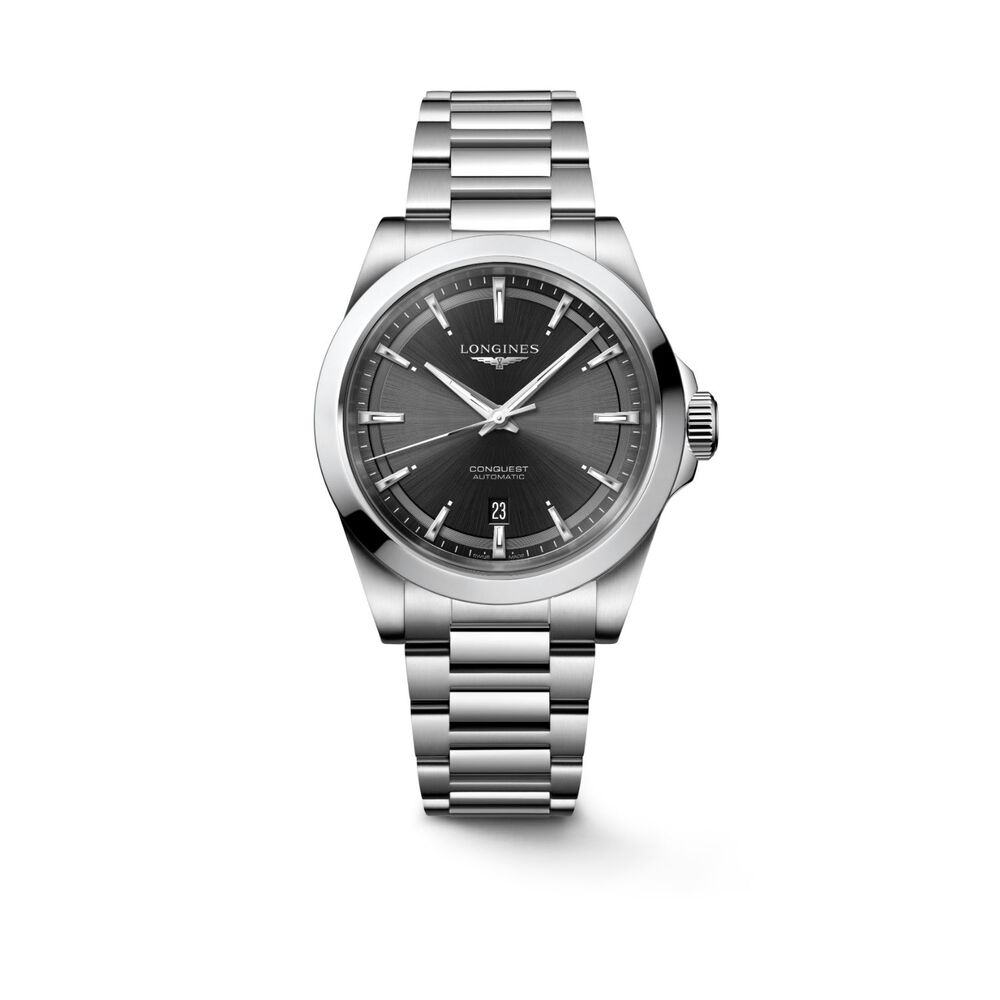 Longines Conquest 2023 41mm Sunray Black Dial Steel Case Mens Watch image number 0