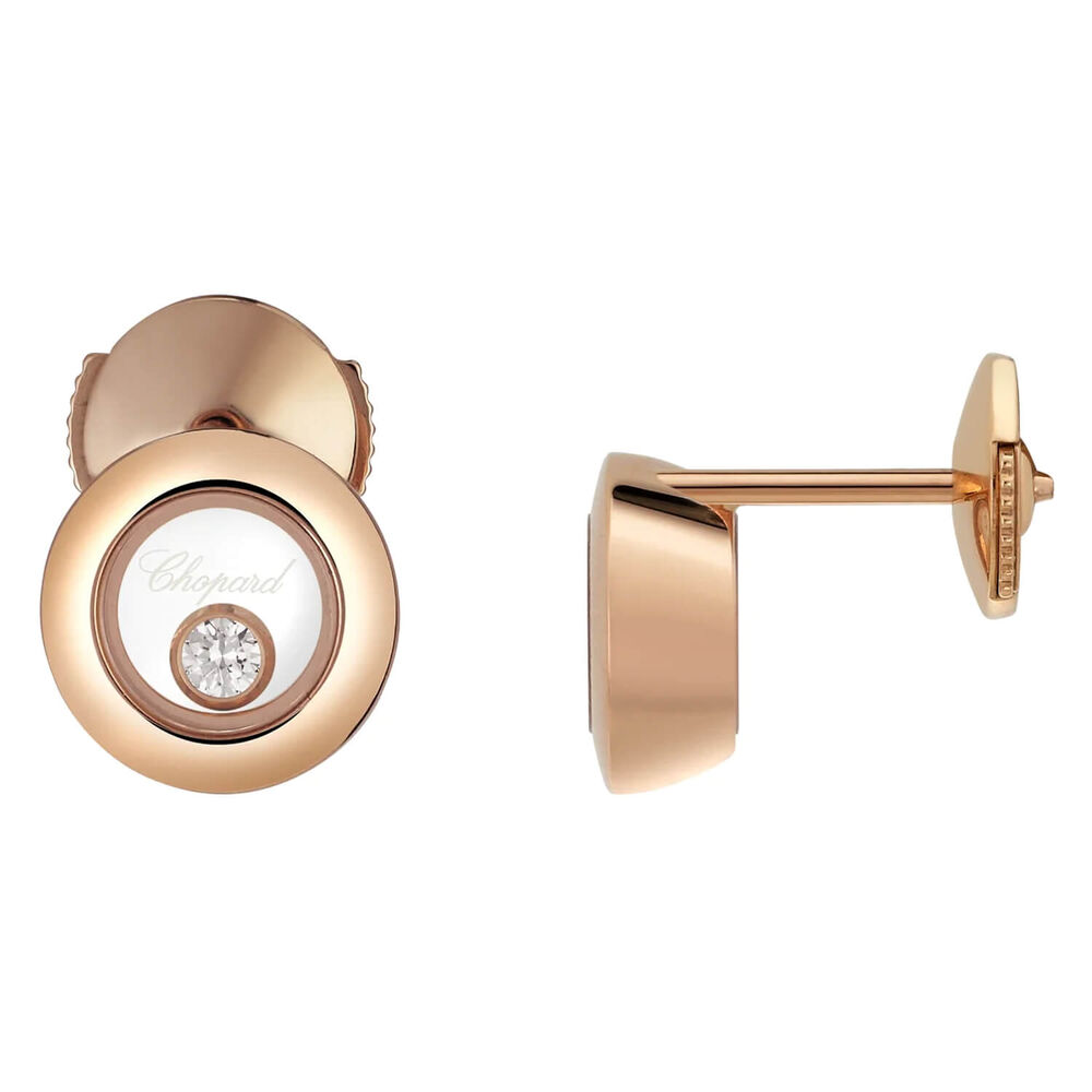 Chopard Happy Diamonds Icons 18ct Rose Gold 0.10ct Diamond Earrings image number 1