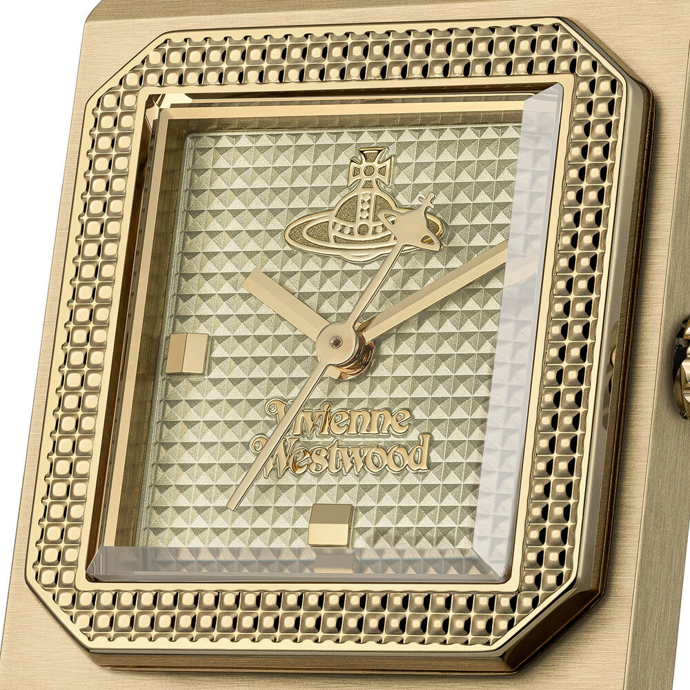 Vivienne Westwood The Brunswick 24mm Light Olive Dial Gold Steel Bracelet Watch image number 2
