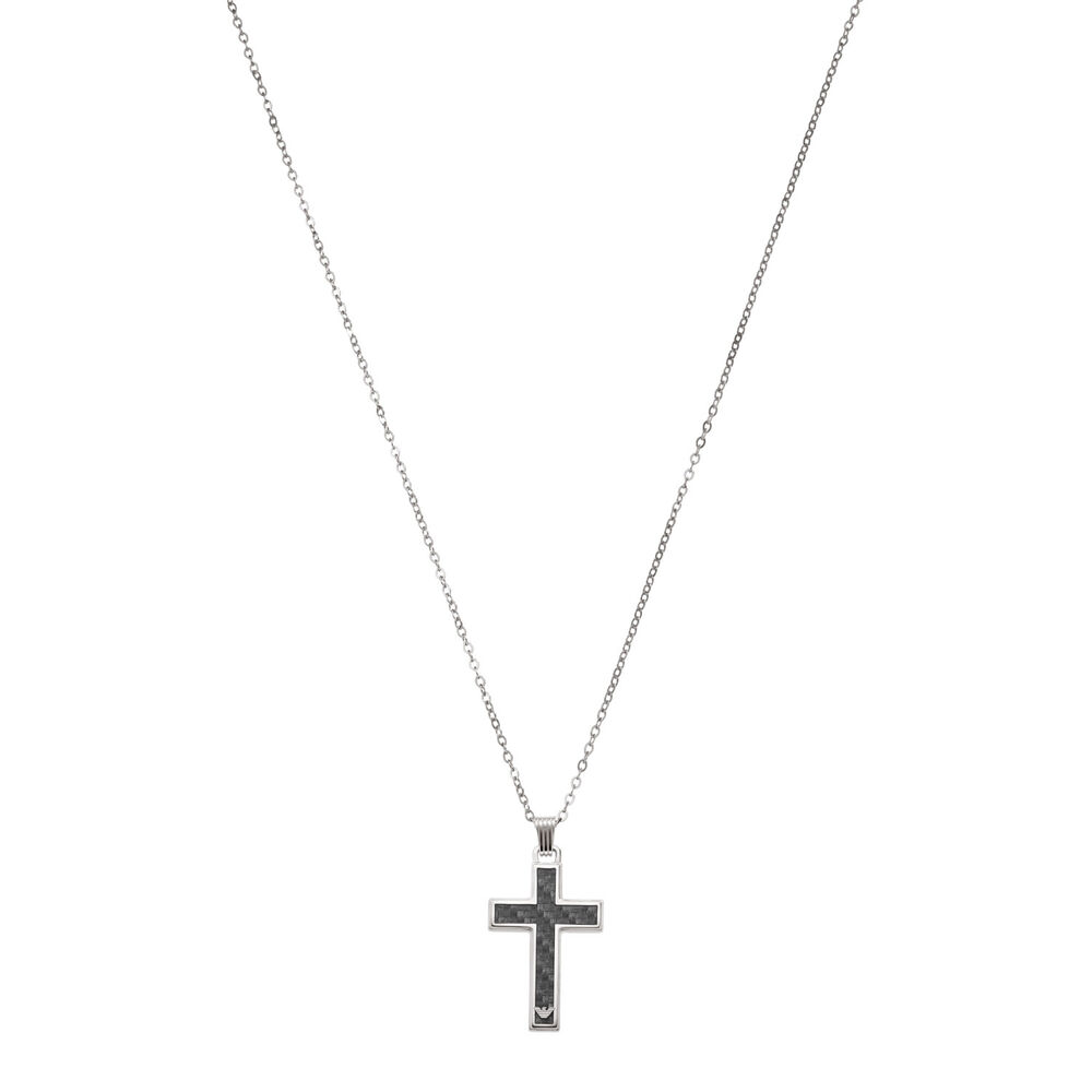 Emporio Armani Stainless Steel Cross Necklace image number 1