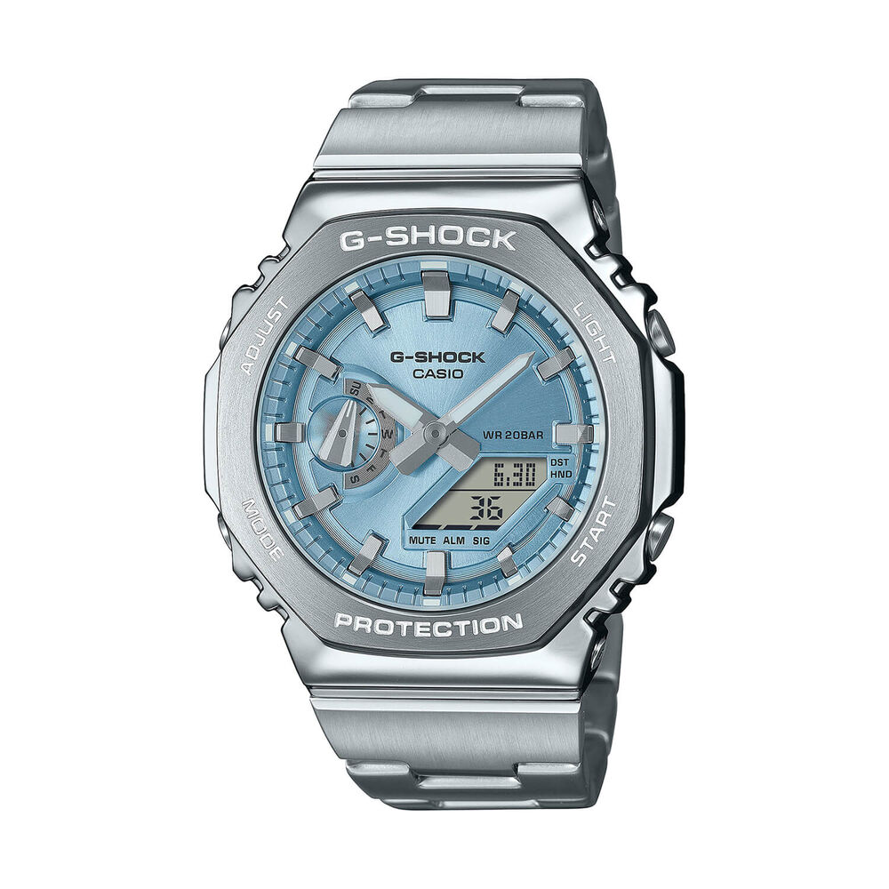 G-SHOCK G-STEEL 49.3mm Ice Blue Dial Stainless Steel Bracelet Watch image number 0