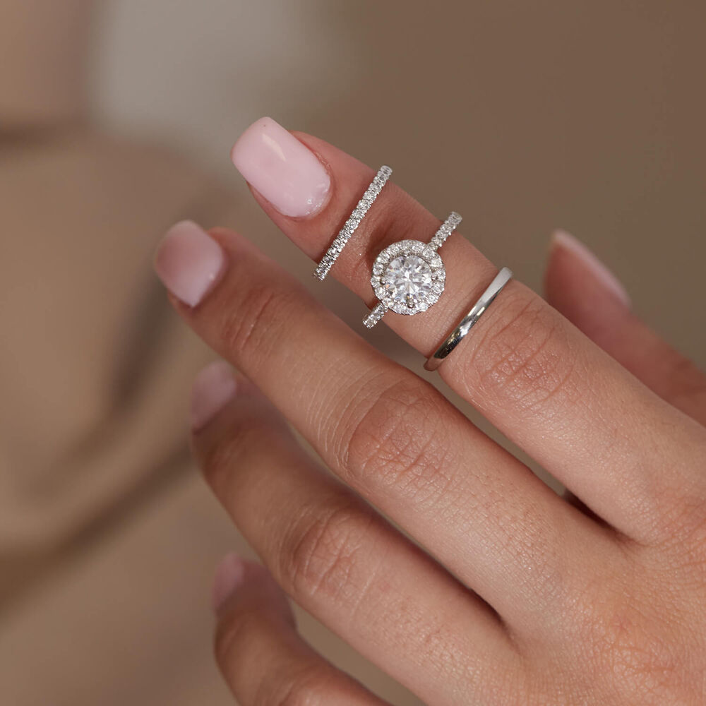 Born Platinum 0.20ct Lab Grown Diamond Claw Set Half Eternity Wedding Ring