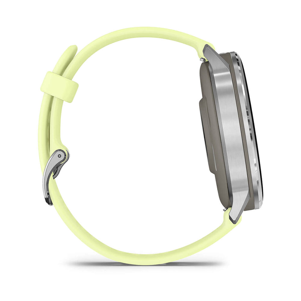 Garmin Venu 4 45mm Silver Bezel Citron Silicone Strap Watch image number 6