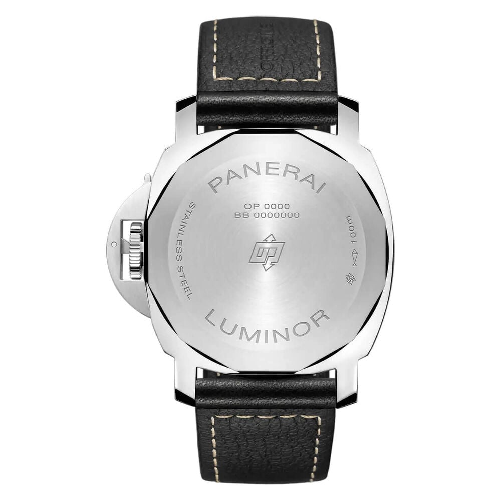Panerai Luminor 44mm Logo Black Dial Strap Watch