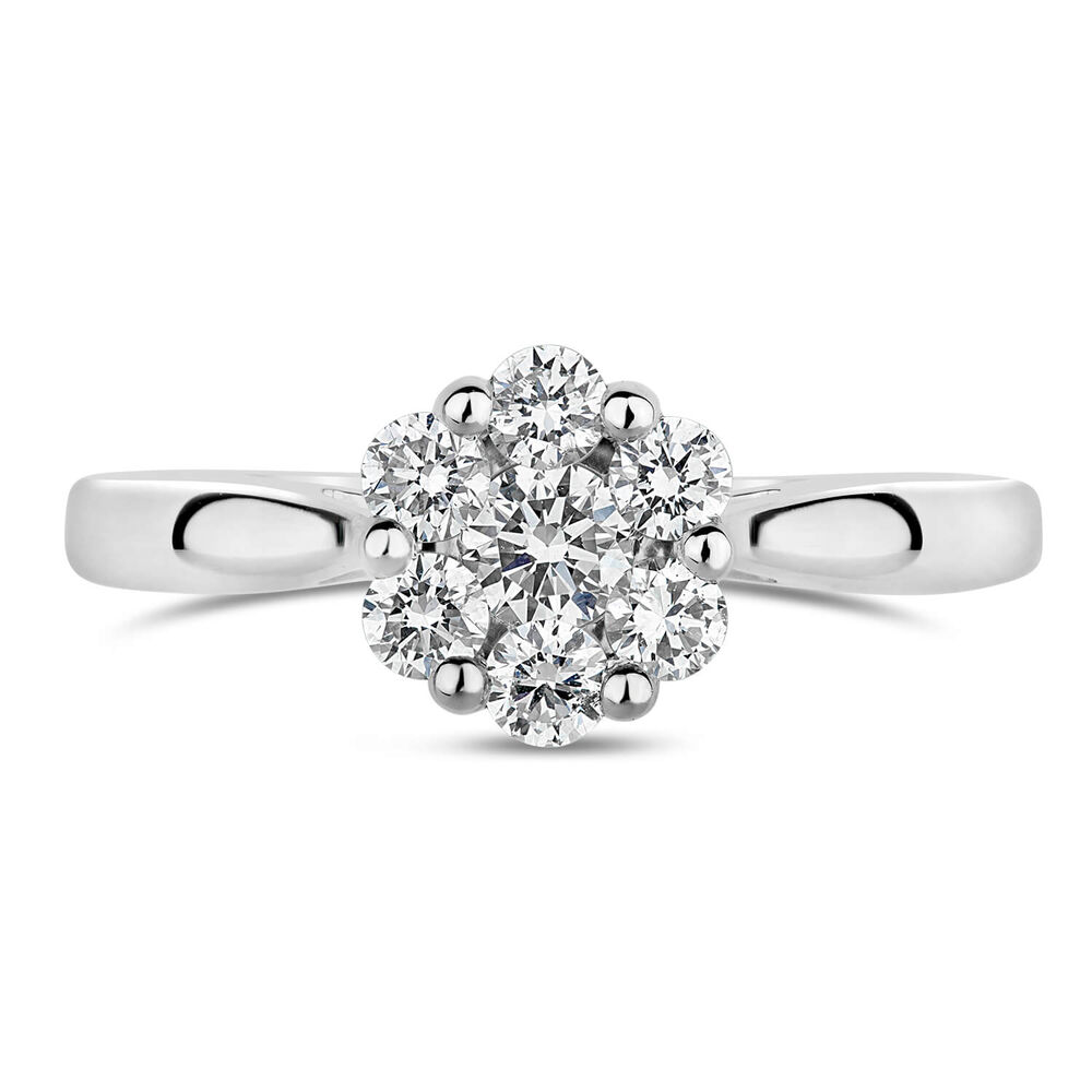 Platinum 0.50ct Diamond Flower Cluster Ring