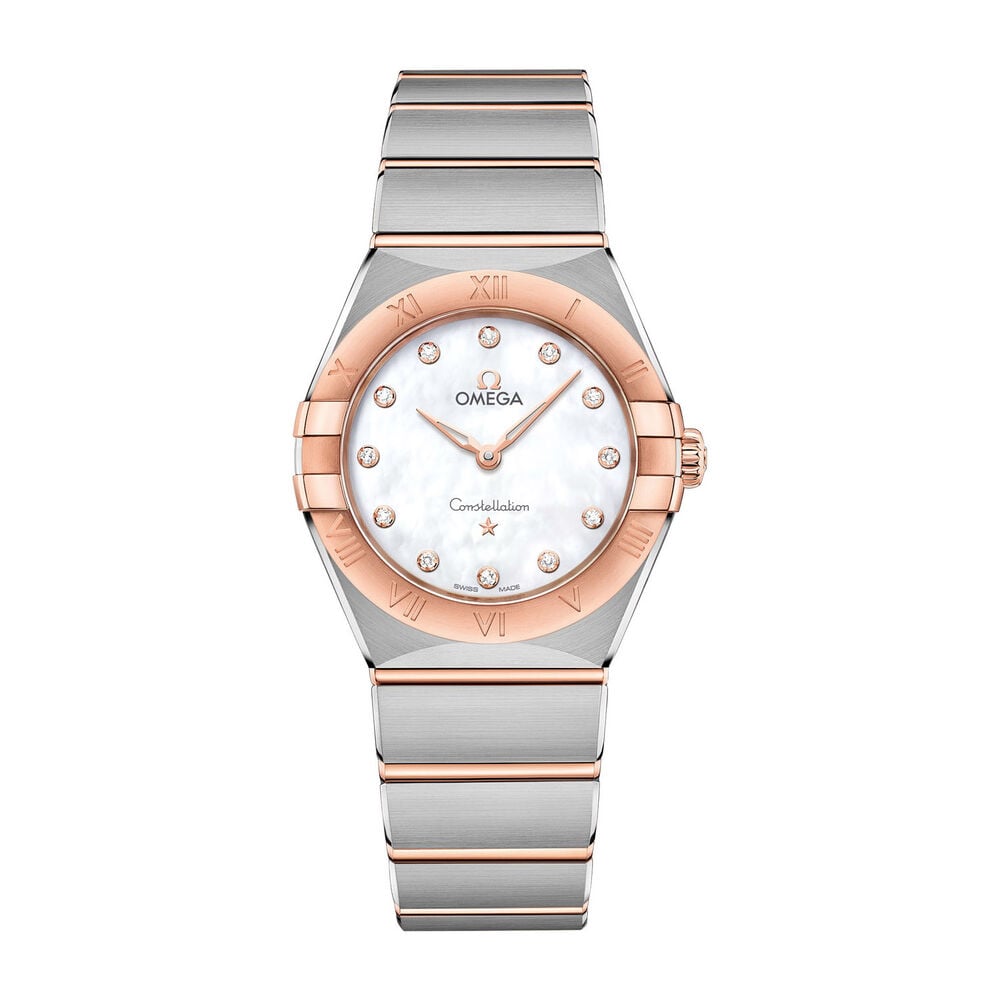 Pre-Owned OMEGA Constellation 28mm White Dial Diamond Dots Steel & 18ct Sedna™ Gold Bracelet Watch image number 0