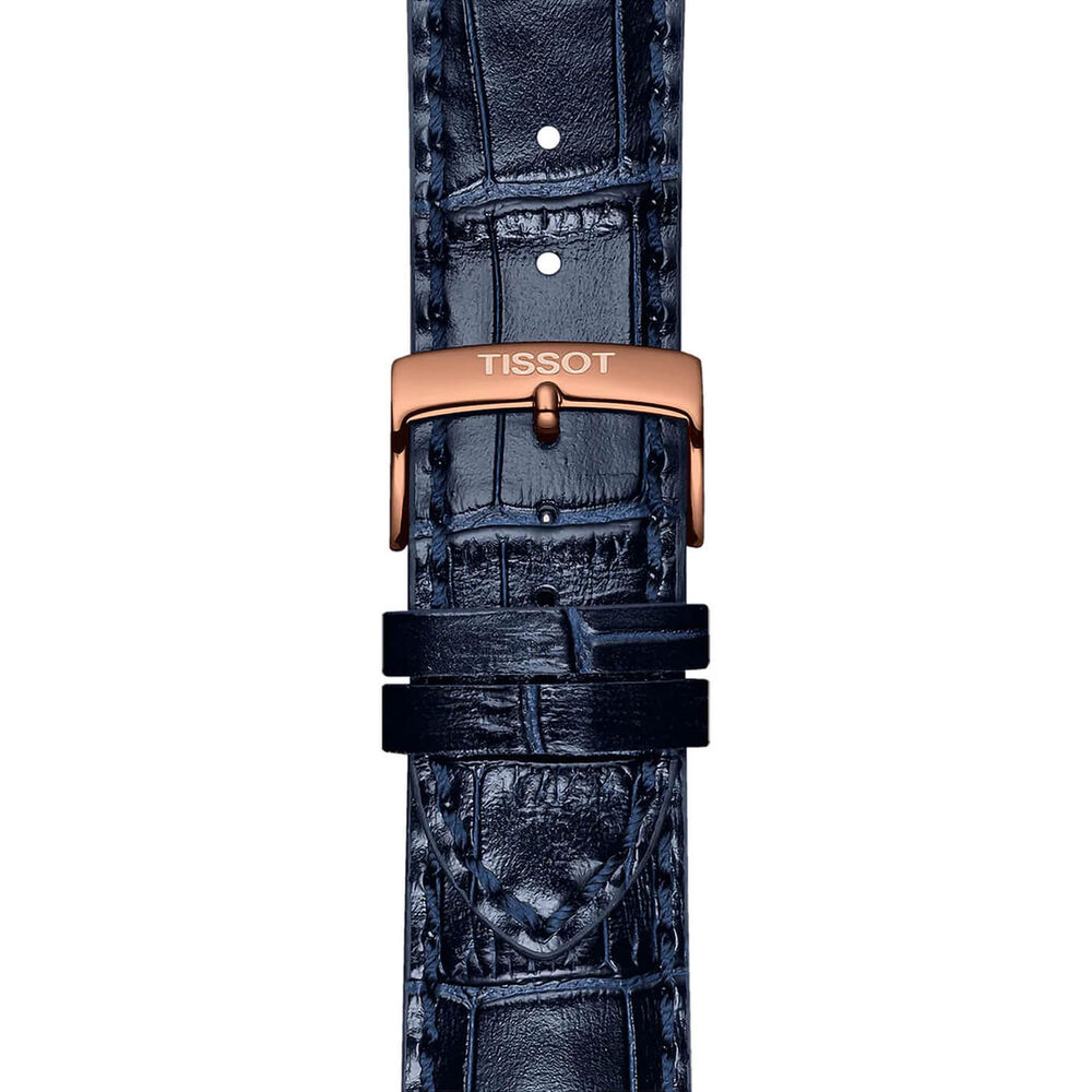 Tissot Chrono XL 45mm Blue Dial Rose Gold Bezel Blue Strap Watch
