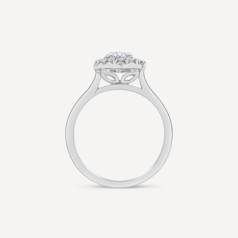 Born Platinum 1.41ct Lab Grown Oval Diamond Halo Ring image number 1