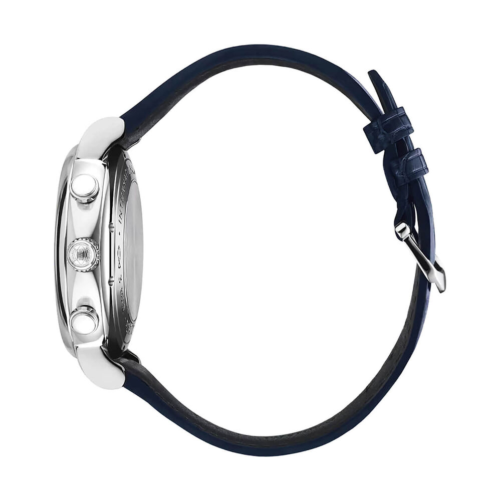 IWC Schaffhausen Portofino Chronograph 42mm Silver Dial Blue Leather Strap Watch image number 4