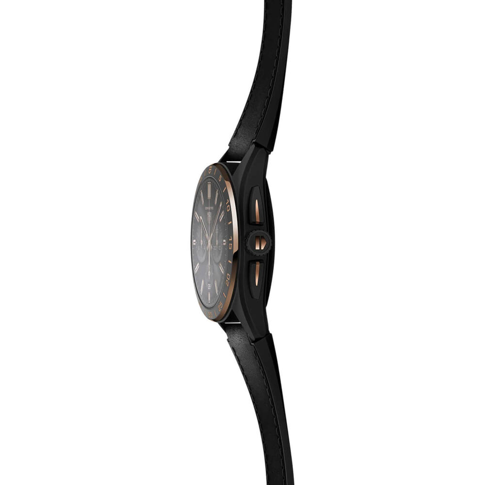 TAG Heuer Connected 45mm Touchscreen Titanium Case Black & Rose Gold Bezel Strap Watch