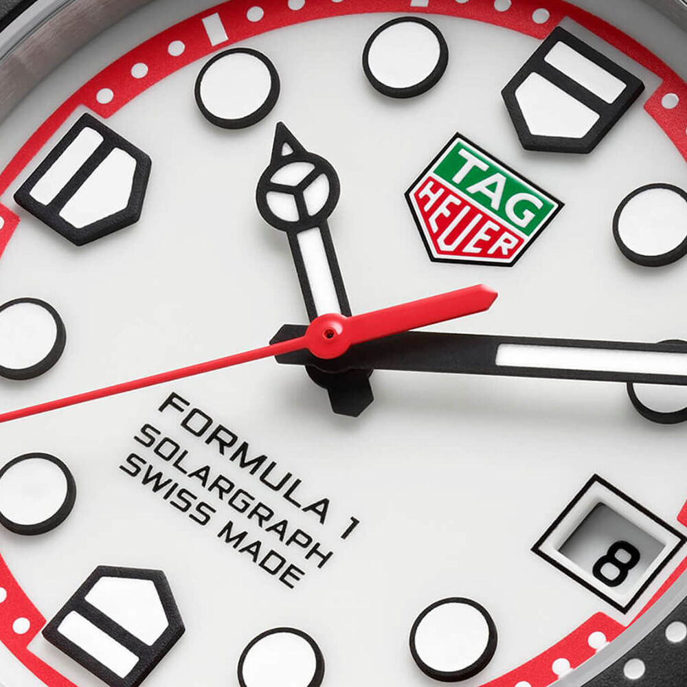 TAG Heuer Formula 1 Solargraph 38mm White Dial Black Bezel Steel Bracelet Watch image number 3