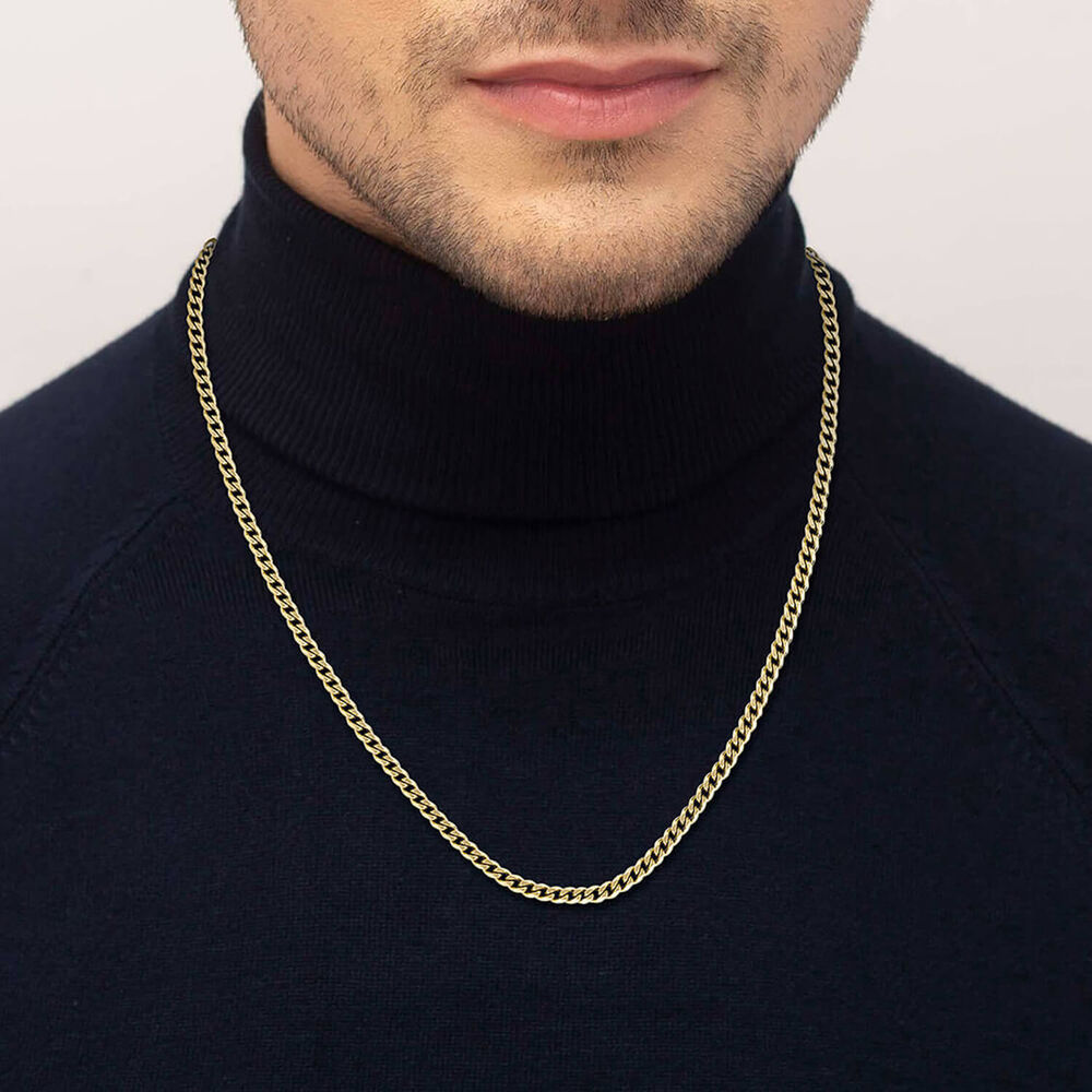 BOSS Gents Chain For Him Gold IP Necklace image number 3