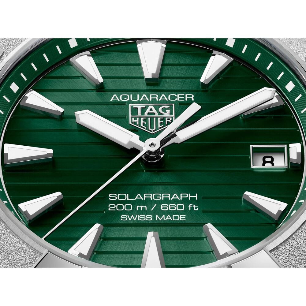 TAG Heuer Aquaracer Professional Solargraph 200 40mm Green Dial Steel Bracelet Watch