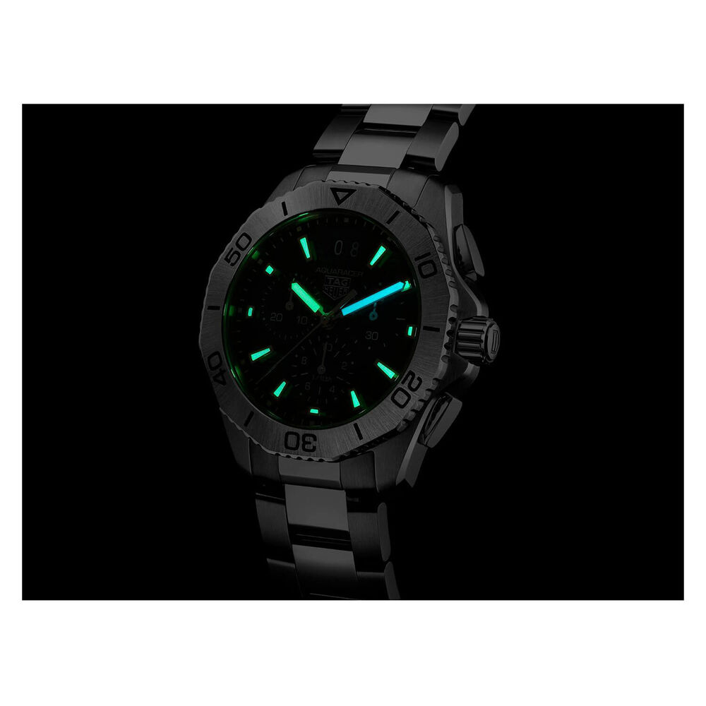 Pre-Owned TAG Heuer Aquaracer Professional 200 Chronograph 40mm Black Dial Bracelet Watch image number 6