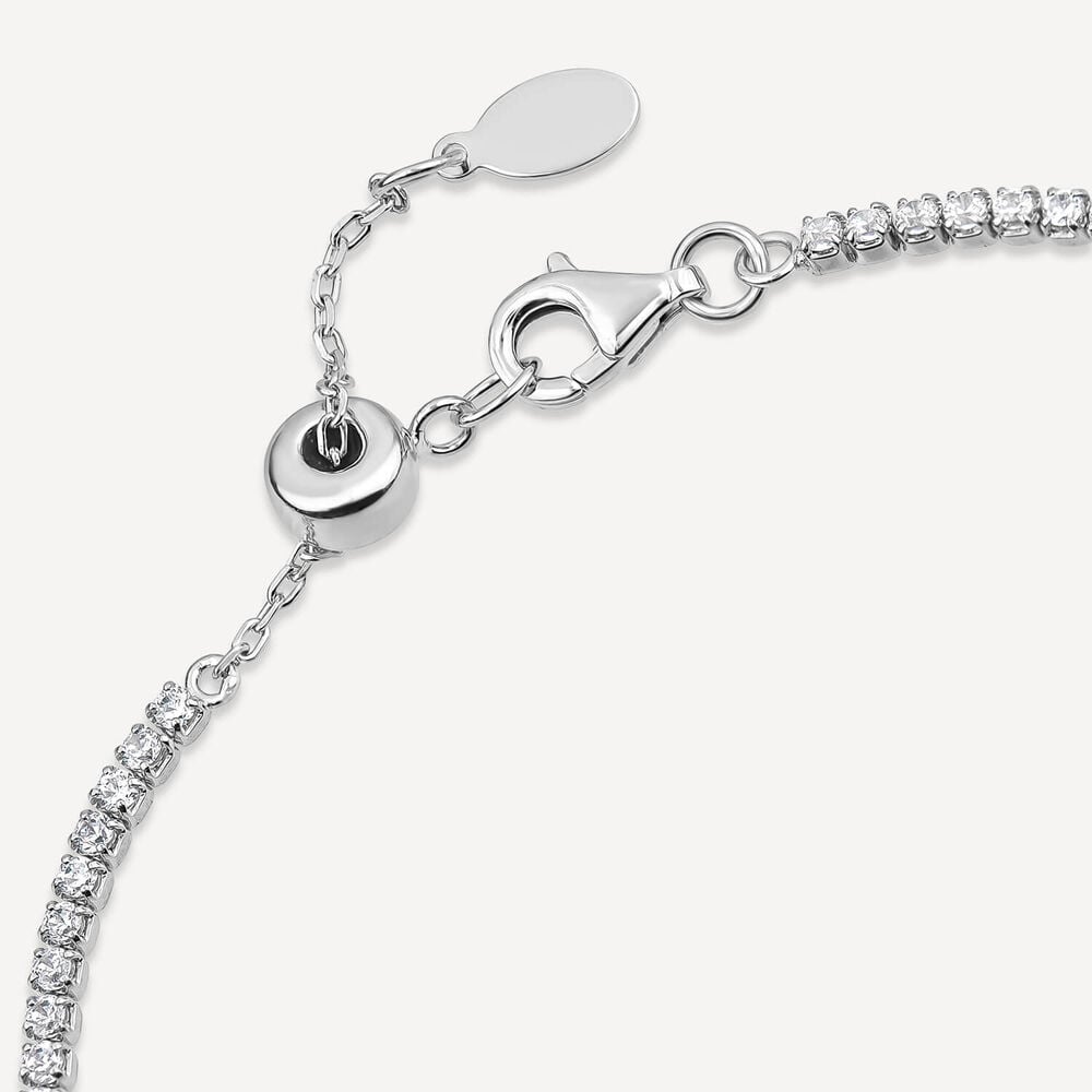 Sterling Silver Cubic Zirconia Protective Eye Tennis Bracelet image number 3