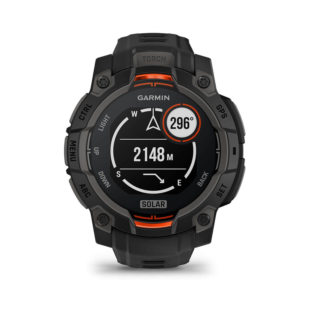 Garmin Instinct 3 Solar 45mm Black Bezel & Silicon Strap Watch image number 5