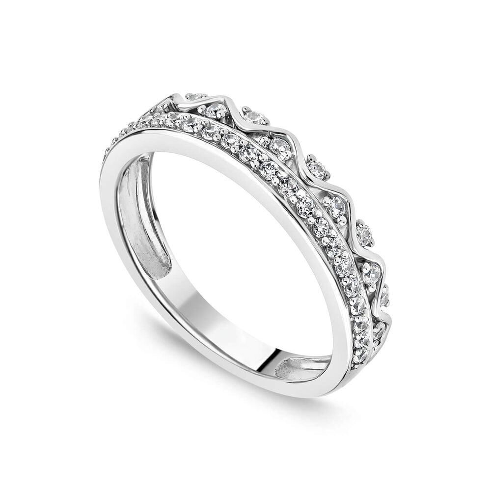9ct White Gold 0.25ct Diamond Pave Wedding Ring