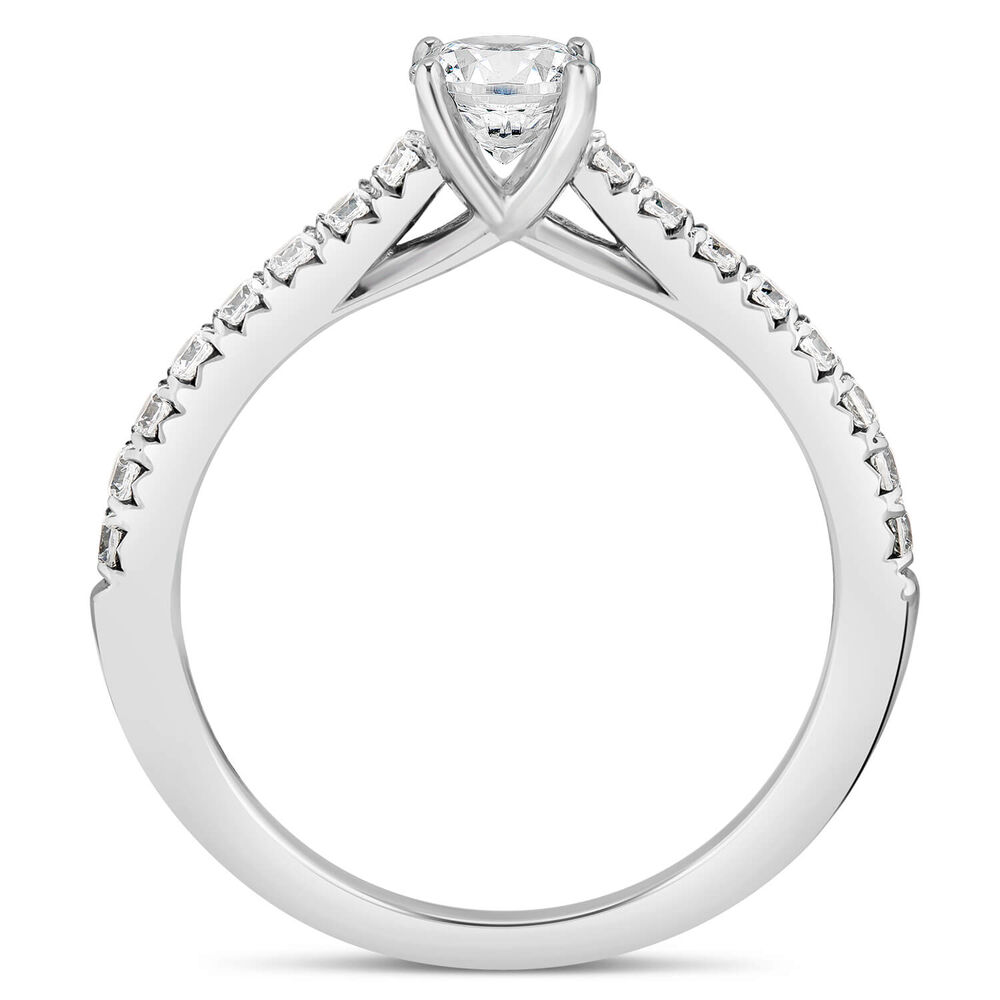 Northern Star 0.80ct Diamond Shoulders 18ct White Gold Ring image number 3