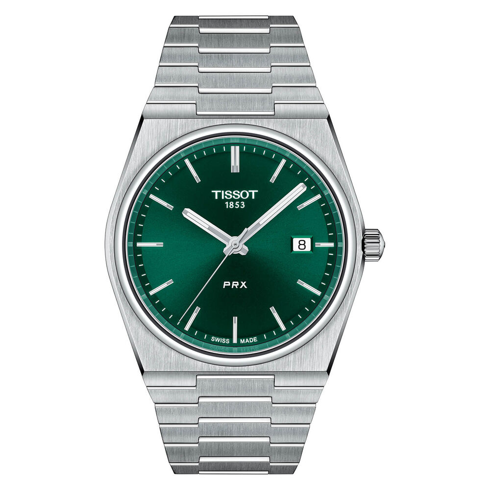 Tissot PRX 205 40mm Quartz Green Dial Steel Case Bracelet Watch image number 0