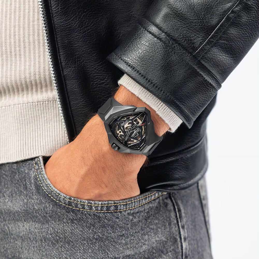 Hamilton Ventura Edge Skeleton 51x47mm Dial Black Rubber Strap Watch image number 4