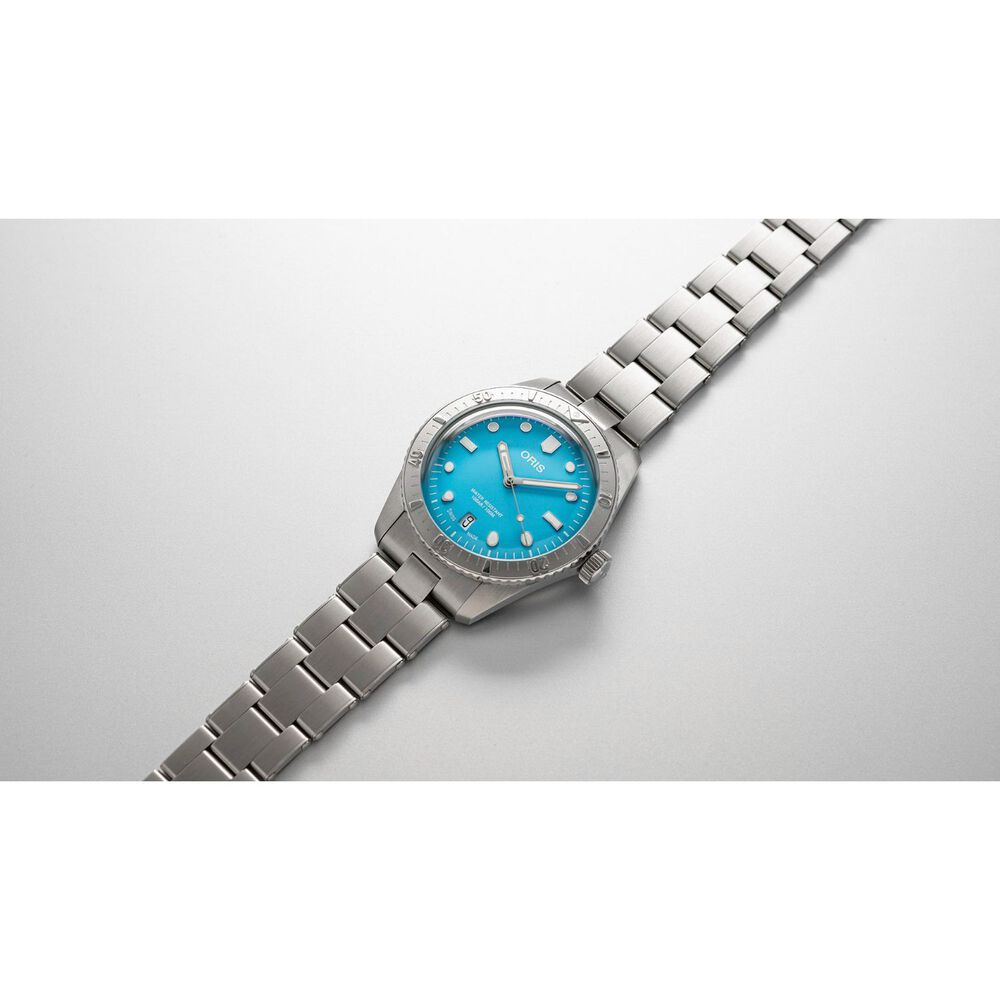 Divers Sixty-Five ‘Cotton Candy’ 38mm Blue Dial Steel Bracelet Watch image number 5