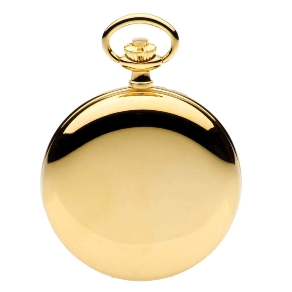 Jean Pierre Yellow Gold Plated Mechanical Double Hunter Pocket Watch image number 2