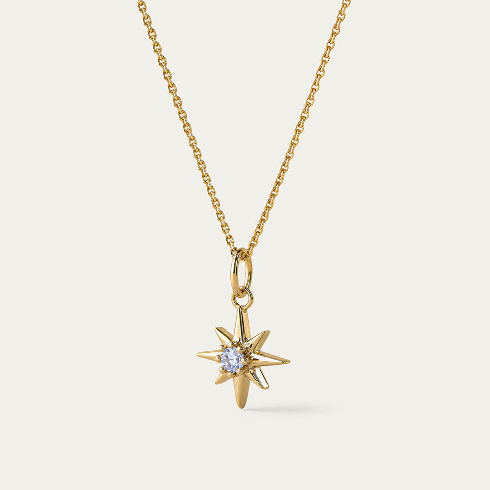 Yellow Gold Plated Sterling Silver Cubic Zirconia Star Pendant