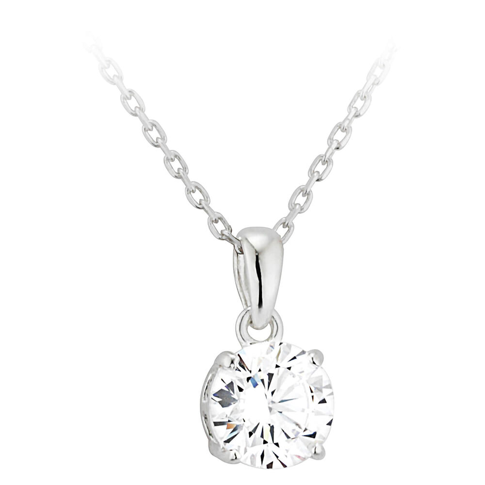 Sterling Silver and Cubic Zirconia Pendant (Chain Included) image number 0
