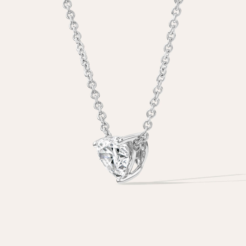 Born Classic 9ct White Gold Lab Grown 0.50ct Heart Shaped Diamond Pendant