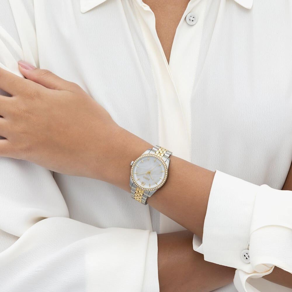 BOSS Graceful 32mm White Mother of Pearl Dial Two Tone Steel Bracelet Watch