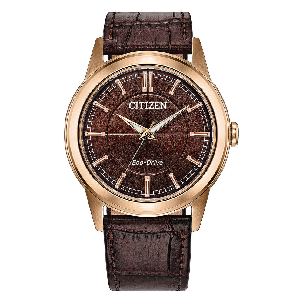 Citizen Rolan 41mm Brown Dial & Brown Leather Strap Watch