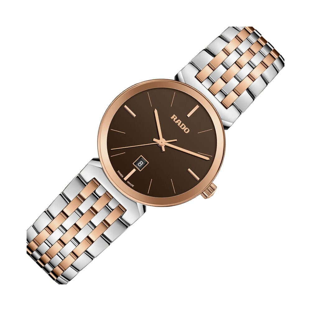 Rado Florence 30mm Brown Dial Steel & Rose Gold Bracelet Watch image number 2