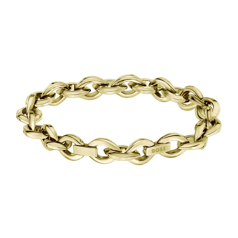 BOSS Fiora Yellow Gold Tone Stainless Steel Bracelet