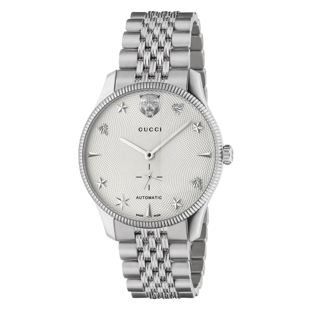 Gucci G-Timeless 40mm Automatic White Dial Bracelet Watch