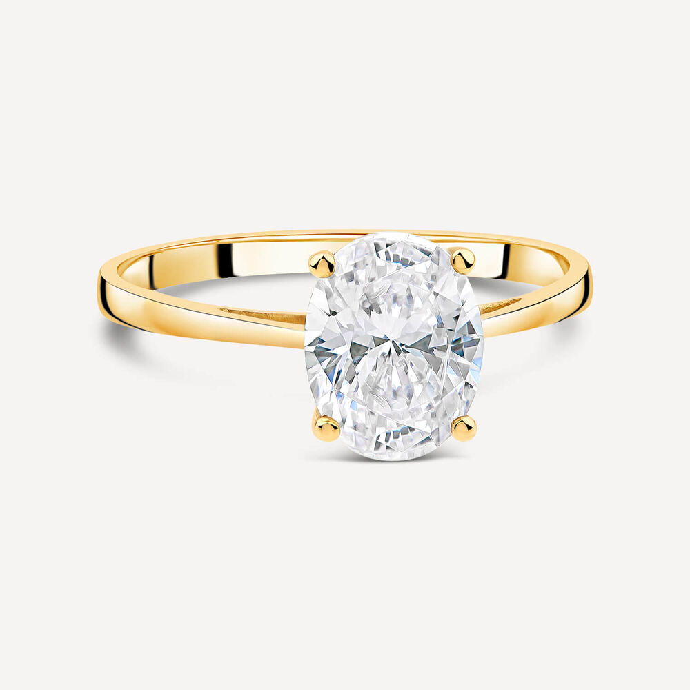 9ct Yellow Gold Oval Cubic Zirconia Promise Ring image number 2