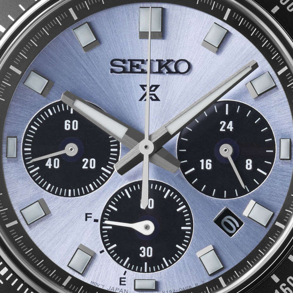 Seiko Prospex Speedtimer Solar Chronograph 41.4mm Blue Dial Steel Case Bracelet Watch