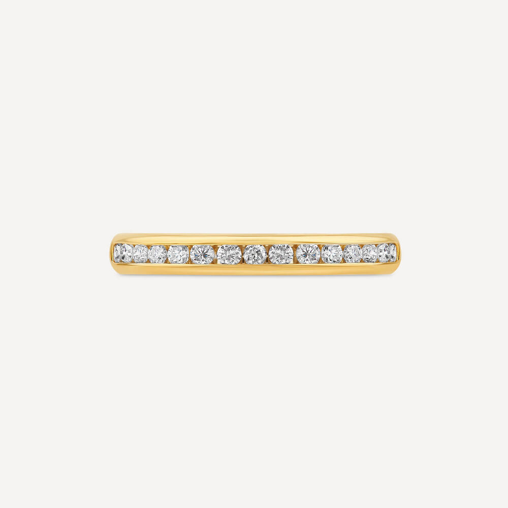 9ct Yellow Gold 2.5mm Channel Set 0.20ct Diamond Wedding Ring