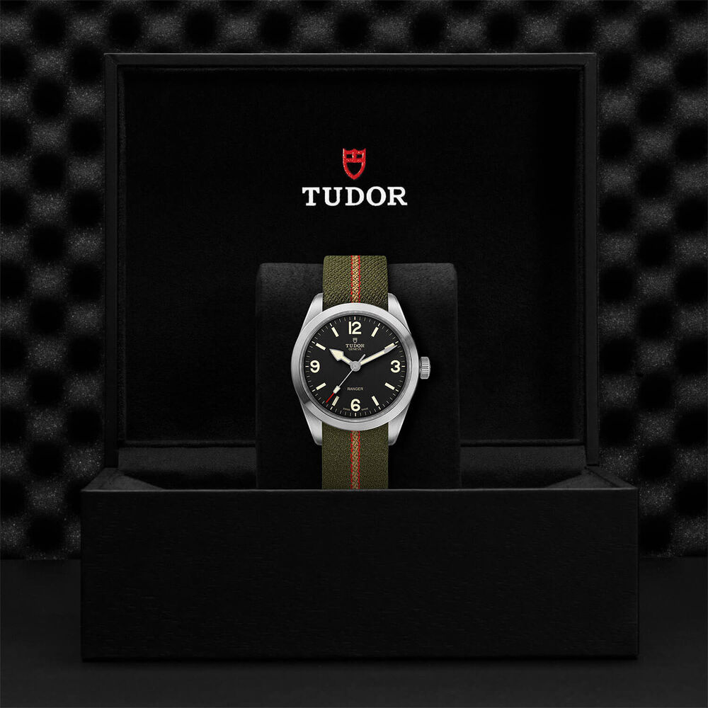 TUDOR Ranger 39mm Black Dial Green Strap Watch image number 4