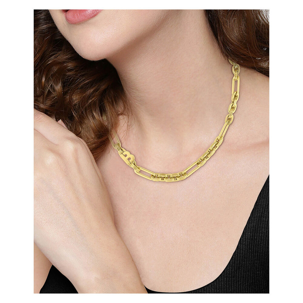 BOSS Hailey Light Yellow Gold IP Chain Necklace image number 2
