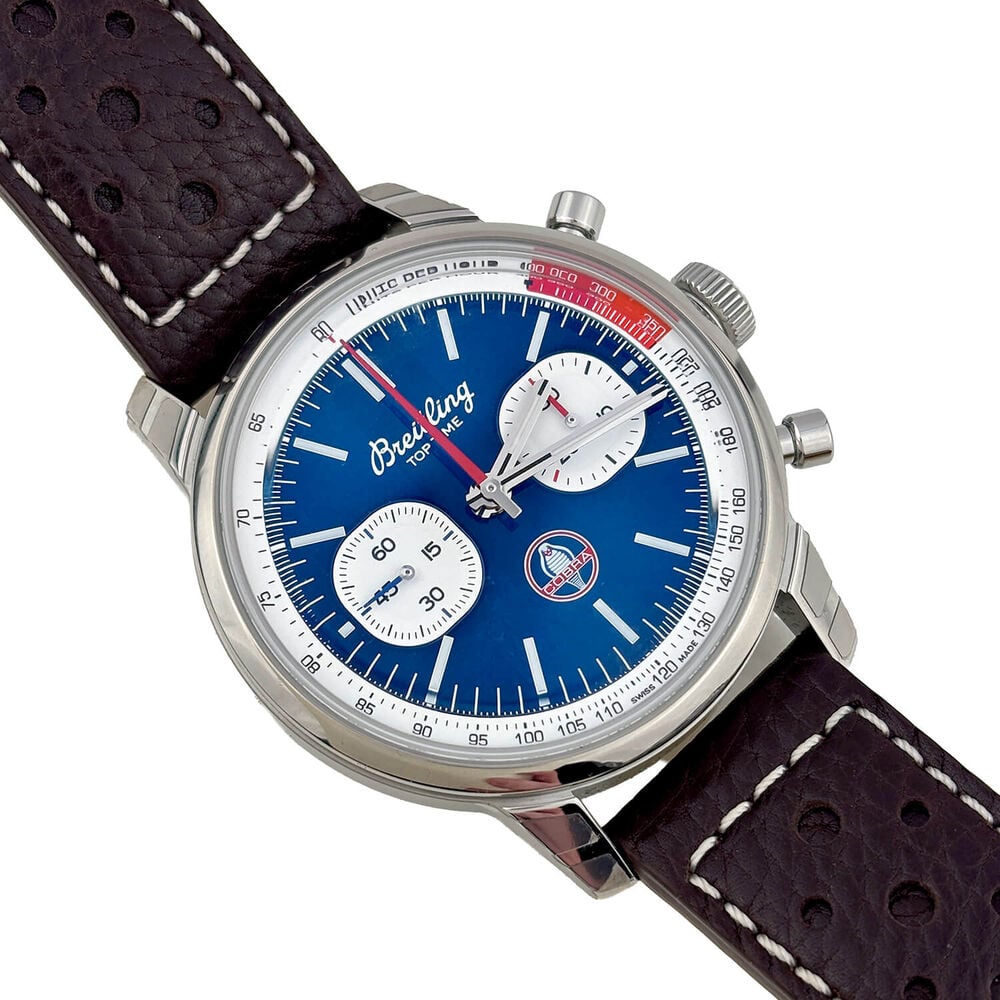 Pre-Owned Breitling Top Time B01 41mm Chronograph Cobra Blue Dial Strap Watch image number 1