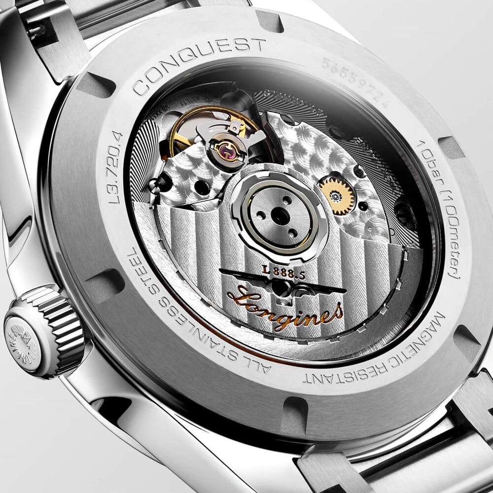 Longines Conquest 38mm Black Dial Steel Bracelet Watch image number 4