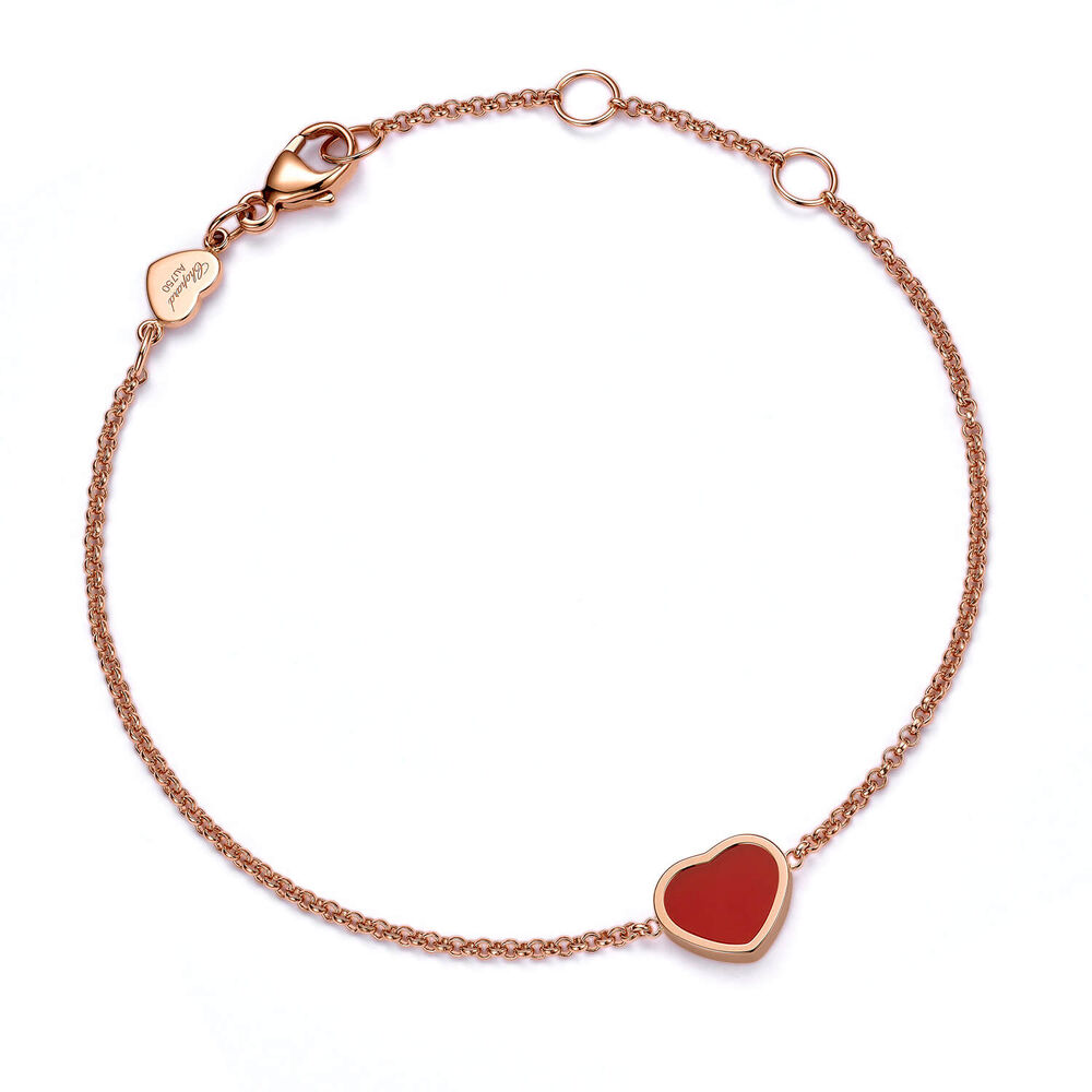 Chopard My Happy Hearts Red Carnelian Rose Gold Bracelet image number 3
