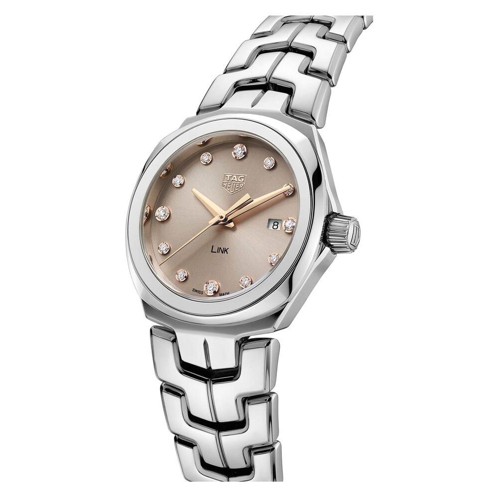 TAG Heuer Link Date 32mm Beige Dial Stainless Steel Bracelet Watch image number 2