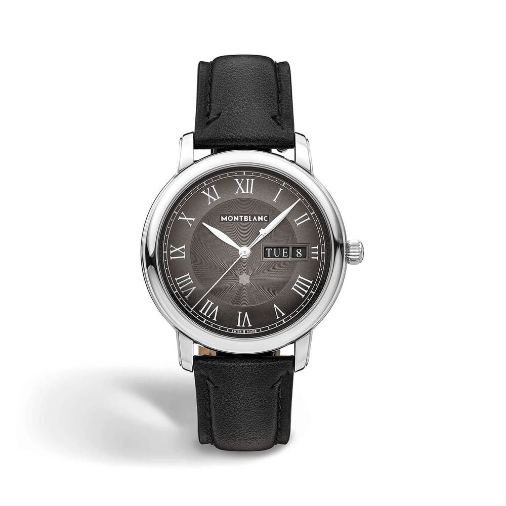 Montblanc Star Legacy Automatic Day & Date 39mm Anthracite Dial Black Leather Strap Watch image number 0