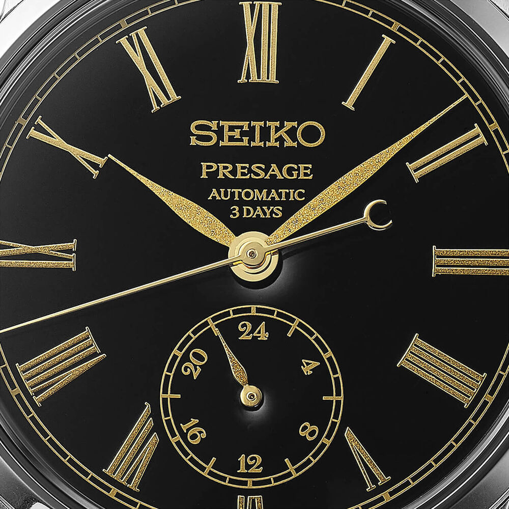 Seiko Presage Classic Series 'Urushi Black' 40.2mm Dial Leather Strap Watch image number 1