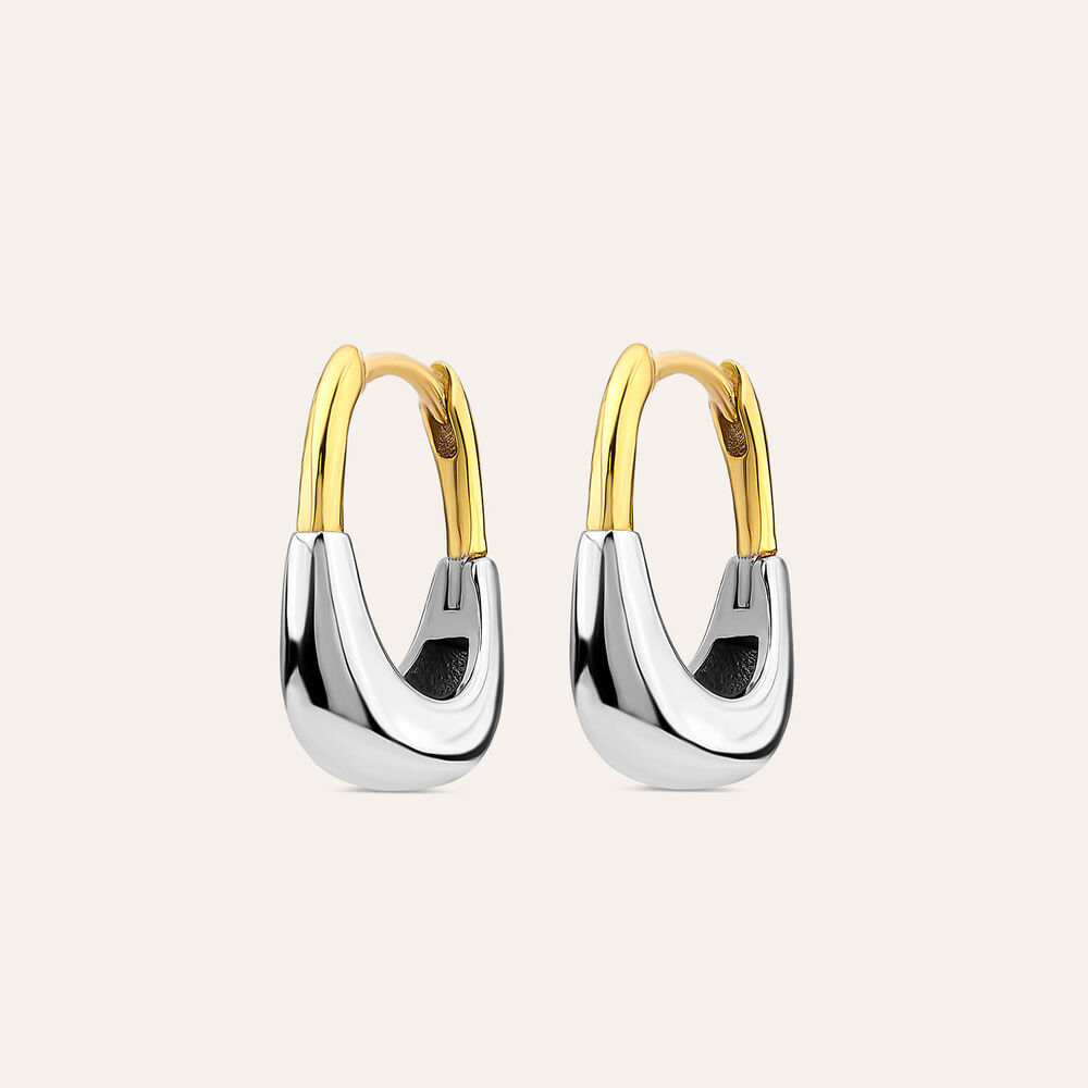 Yellow Gold Plated Vermeil Sterling Silver Handbag Hoop Earrings